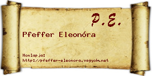 Pfeffer Eleonóra névjegykártya
